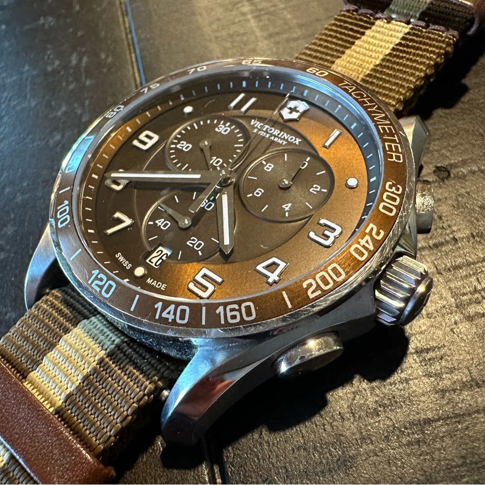Victorinox Brown and Silver Men's Watch
